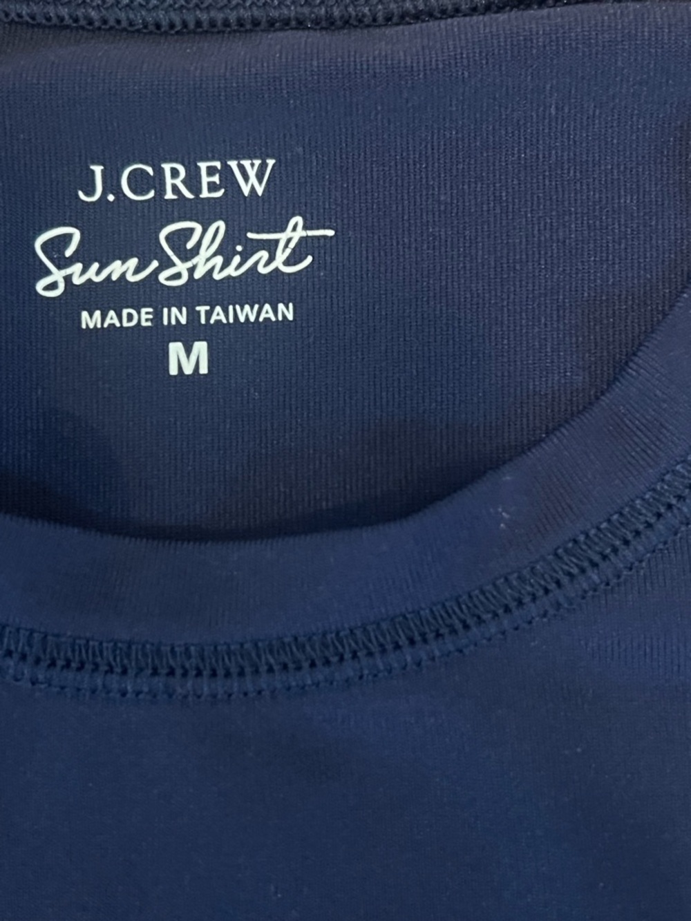 J. Crew Long Sleeve Women’s Swim Top - Navy with Blue Trim - Picture 3 of 3